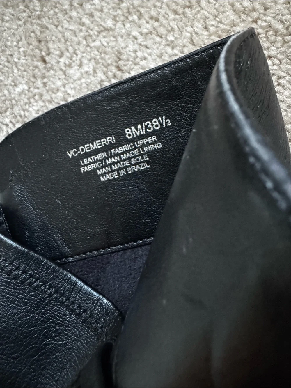 NEW Vince Camuto Demerri Black Knee-High Leather Block Heel Boots